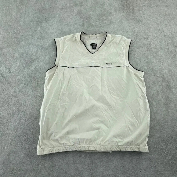 Izod XFG Golf Vest Jacket Mens L White 0187 - Picture 1 of 8